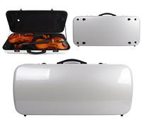 Yinfente Estuche doble para violín 4/4 de tamaño completo, caja de violín de fibra de carbono, 4/4, tamaño completo de 16 pulgadas, protege violines de transporte, tamaño ajustable de 15 a 16