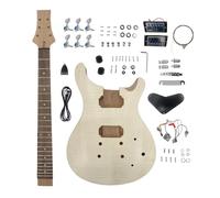 Yinfente Kit de guitarra de bricolaje con cuerpo de caoba, cuello de caoba con diapasón de palisandro, 6 cuerdas, kit de guitarra eléctrica con todos los componentes para construir tu propia guitarra