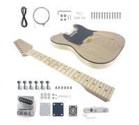 Yinfente Kit de guitarra de bricolaje con cuerpo de caoba, cuello de caoba con diapasón de palisandro, kit de guitarra eléctrica de 6 cuerdas con todos los componentes para construir tu propia