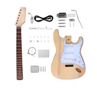 Yinfente Kit de guitarra de bricolaje con cuerpo de tilo, mástil de arce con diapasón de palisandro, 6 cuerdas, kit de guitarra eléctrica con todos los componentes para construir tu propia guitarra