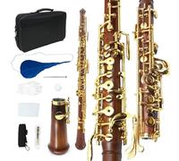 Yinfente Oboe Profesional C Clave Izquierda F Resonancia Semiautomática Palisandro Estuche de Oboe + Partes de Oboe Madera (Palisandro)