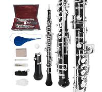 Yinfente Oboe Profesional Con Llave C Izquierda F - Resonancia Semiautomática, Ebonita/Palisandro + Piezas (Ebonita)