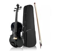 Yinfente Viola acústica 4/4 de tamaño completo, 4 cuerdas, 16, 16.5 y 15 pulgadas, parte superior de abeto, accesorios de ébano con funda dura, lazo de madera de Brasil, paño de limpieza negro para