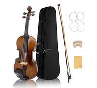 Yinfente Viola acústica de 4 cuerdas de 40,6 cm, tamaño completo para estudiantes, principiantes, instrumento de viola completo hecho a mano profesional con funda, arco de Brasil, paño de limpieza