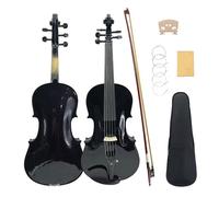 Yinfente Viola acústica de 5 cuerdas de 15 pulgadas, tamaño completo para estudiantes, principiantes, instrumento de viola completo hecho a mano profesional con funda, arco de Brasil, paño de limpieza