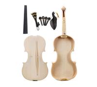 Yinfente Violín blanco hecho a mano 4/4 de tamaño completo, parte trasera y laterales de arce de llama, violín acústico de 4 cuerdas, para estudiantes, principiantes sin terminar (parte superior sin