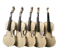 Yinfente Violín blanco hecho a mano 4/4 de tamaño completo, parte trasera y laterales de arce de llama, violín acústico de 4 cuerdas, para estudiantes, principiantes sin terminar (arce de llama