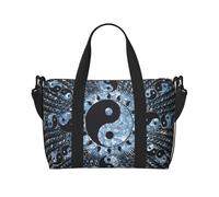 Ying Yang Diagram - Bolsas de lona para viajar, ligeras bolsas de viaje Oxford para artículos personales para mujeres, bolsas de gimnasio ideales para hombres, Black, Talla única
