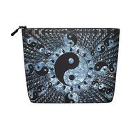 Ying Yang Diagram - Neceser versátil de viaje, bolsa de maquillaje de cáñamo falso, multiusos, organizador de accesorios cosméticos, Black, Talla única