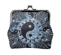 Ying Yang Diagrama - Carteras pequeñas para mujer, carteras para mujer, monedero para mujer, cartera pequeña para mujer, bolsa de maquillaje pequeña para bolso, Black, Talla única, Organizador de