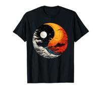 Ying Yang Energía Meditación Acuarela Tai Chi Día y Noche Camiseta