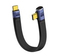 YINGAYOU 40Gbps Cable USB C Plano Flat USB C Cable 240W 48V 5A Compatible con Audio y Vídeo 8K@60Hz para Móvil, Smartphone, Tablet, Dispositivo (Lzquierda y Derecha, 13 cm)