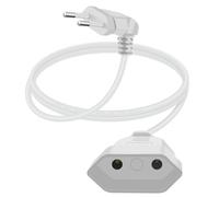 YINGAYOU 90 Grad Eurostecker Verlängerung 2,5 A 250 V Euro Verlängerungskabel Kurz Verlängerungskabel Eurostecker, für Haushaltsgeräte Computer TV Monitor Beamer Lampe (Blanco, 1 m)