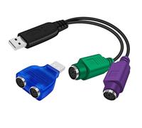 YINGAYOU Adaptador USB a PS2 para Teclado y Raton Cable Conversor PS2 a USB con Chip Integrado, No Requiere Controladores, Plug and Play 18cm (Cable+ Adaptador)