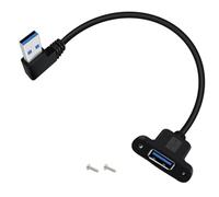 YINGAYOU Alargador USB Panel 90 Grados USB A Extension Panel Transmisión Datos a 5 Gbps y Fuente Alimentación, para Ordenadores (Izquierda, 0.3 m/1 ft)