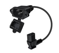 YINGAYOU C13 a C14 con Montaje en Panel 10 A 250 V IEC 320 C13 a C14 Cable Extension para Ordenadores, Monitores, PDU (Negro 90 Grados, 0.5 m)