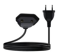 YINGAYOU Cable Alargador Europeo 2,5A 250V 625W Cable Extensión Enchufe Europeo 2x0.75 mm² para Electrodomésticos, Computadoras, Televisores, Lámparas (Negro, 3 m)