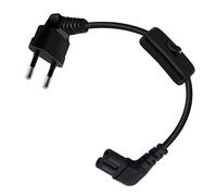YINGAYOU Cable de Alimentación Europeo C7 con Interruptor 250V 2.5A Cable de Alimentación Eléctrico Tipo C Euroconector a C7 Hembra para Computadoras Portátiles, TV, Monitor, Printe (90 Grados, 0.5 m)