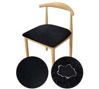 YINGAYOU Funda Asiento Silla Comedor Terciopelo Funda para Sillas Solo Asiento Tejidos de Terciopelo de Lujo Muy Elásticos, Ajuste, Suaves y Bonitos, Lavables y Resistentes al Polvo (1 Negro)