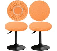 YINGAYOU Funda para Taburete Redondo 30-40cm Funda Banqueta Redonda con Jacquard, Elásticos, Suaves y Cómodos, El diseño es Sencillo y práctico (2, Naranja)
