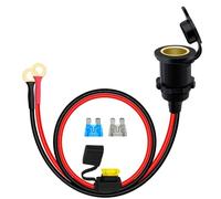 YINGAYOU Mechero Coche Cable de Extensión de Coche 14AWG 20A Enchufe Hembra Mechero a Junta Tórica 8mm con Fusible para Coches, Motos y Barcos (1 m)
