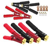 YINGAYOU Pinza Cable Bateria 1000A Pinzas de Cocodrilo para Bateria 16cm Cobre Puro con Mango de Goma Funda Aislante para Cables de Arranque de Baterías de Automóvil (4, 1000 A)