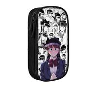 YINGD Anime Komi Can't Communicate Komi Shouko - Estuche multiusos, gran capacidad, duradero, organizador de artículos de papelería para la escuela, suministros de oficina, Black, 21x10.5x5cm