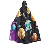 YINGD Capa unisex con capucha, capa de longitud completa, disfraz de Halloween para adultos, estampado del espacio exterior