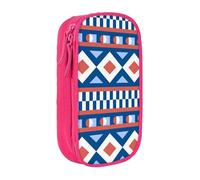 YINGD Estuche de almacenamiento grande, patrón de bloques de color plano con cremallera, bolsa de gran capacidad, multicolor, Estilo europeo y americano, retro, moderno