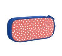 YINGD Estuche de gran capacidad, estuche para lápices con diseño de corazones dibujados a mano, 2 compartimentos, multicolor, Estilo europeo y americano, retro, moderno