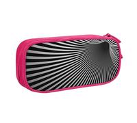 YINGD Estuche de gran capacidad, estuche para lápices con patrón de ilusión de vórtice 3D, 2 compartimentos, multicolor, Estilo europeo y americano, retro, moderno