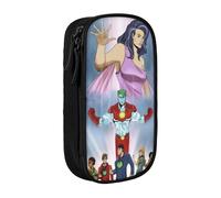 YINGD Estuche para lápices Captain Planet and The Planeteers para profesores y estudiantes, doble cremallera + 3 bolsillos de malla, diseño fácil de lavar a mano