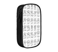 YINGD Estuche para lápices de gran capacidad, diseño de símbolos del zodiaco y alquimia, 2 compartimentos, Black, 21x10.5x5cm, Organizador de bolsas