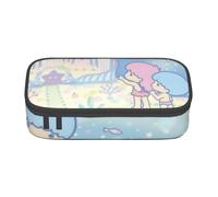 YINGD Estuche para lápices Little Twin Stars Kiki Lala Anime Papelería, Portalápices, gran capacidad, uso estudiantil, bonito y simple, bolsa de cosméticos unisex HV3E83, Black, 21x10.5x5cm