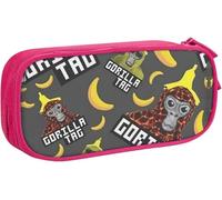 YINGD GorillaMonkeyTag Estuche para lápices, estuche plegable con compartimentos con cremallera, estuche estético, multicolor, Estilo europeo y americano, retro, moderno