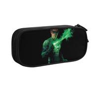 YINGD Green Lantern The Animated Series - Estuche de gran capacidad de almacenamiento, 2 bolsillos con cremallera para herramientas de arte, artículos de tocador, dispositivos tecnológicos, multicolor