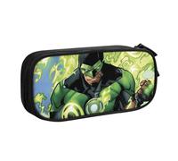 YINGD Green Lantern The Animated Series - Estuche de maquillaje con doble cremallera, bolsa compacta de tela Oxford para viajes, gimnasio, artículos esenciales diarios, multicolor, Estilo europeo y