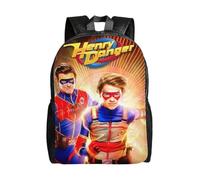 YINGD Henry Danger - Mochila unisex para laptop, mochila escolar para estudiantes universitarios, mochila ligera y básica para adultos, adolescentes y niños, Negro, Talla única