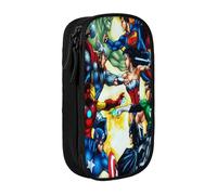 YINGD Justice League Unlimited - Estuche para entusiastas de la tecnología, bolsa con cremallera para lápiz óptico, USB, tarjetas SD (oficina y escuela), multicolor, Estilo europeo y americano, retro