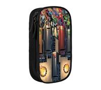 YINGD Justice League Unlimited - Estuche para lápices para usuarios minimalistas, perfil delgado con 2 bolsillos con cremallera y trabillas para bolígrafo (resistente al agua)