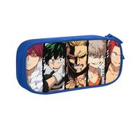 YINGD Mha My Hero Academia - Estuche para lápices de gran capacidad, doble capa, bolsa de papelería escolar, estuche para lápices, suministros, multicolor, Estilo europeo y americano, retro, moderno