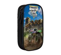 YINGD Monster Truck Jam - Estuche multiusos para lápices, bonito estuche para juegos, bolsa organizadora para oficina en casa, multicolor, Estilo europeo y americano, retro, moderno
