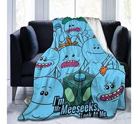 YINGD Mr Meeseeks - Manta de franela ultra suave para cama para todas las estaciones, peso ligero, sala de estar, dormitorio, manta cálida para niños, adolescentes, adultos, 50 x 40 pulgadas
