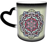 YINGD Taza de cerámica con diseño de mandala, sensible al calor, cambia de color en el cielo, taza de cerámica