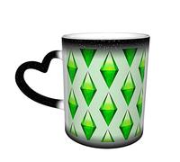 YINGD Taza de cerámica Los Sims Plumbob Taza sensible al calor que cambia de color en el cielo Tazas de café Regalos personalizados