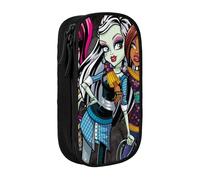 YINGD Teen Monster High - Estuche para lápices para artistas y escritores, 5 ranuras para bolígrafos + 3 bolsillos de malla, tela Oxford fácil de limpiar, multicolor, Estilo europeo y americano, retro