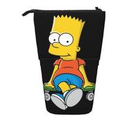 YINGD The Simpsons Student - Estuche retráctil de gran capacidad para guardar artículos de papelería, ligero, personajes de anime, Black, 21x10.5x5cm, Organizador de bolsas