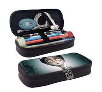 YINGD Victor Corpse Bride - Estuche de cuero marrón para bolígrafos, papelería, organizador para suministros escolares de oficina para niños, adolescentes y adultos, multicolor, Estilo europeo y