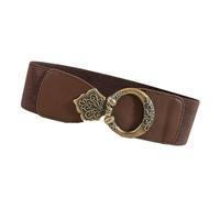 YINGhhh Cinturón flexible de piel sintética ajustable para actividad física, cinturón ajustable para mujer, Color café, Talla única