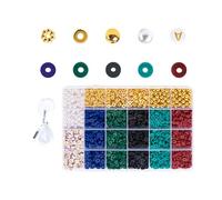 YINGhhh Juego de cuentas espaciadoras redondas de arcilla para hacer pulseras, letras espaciadoras redondas de arcilla colorida